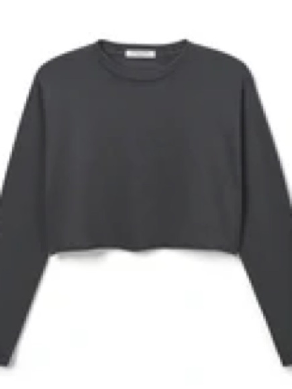 perfectwhitetee Cropped Long-Sleeve Sweatshirt - Charcoal
